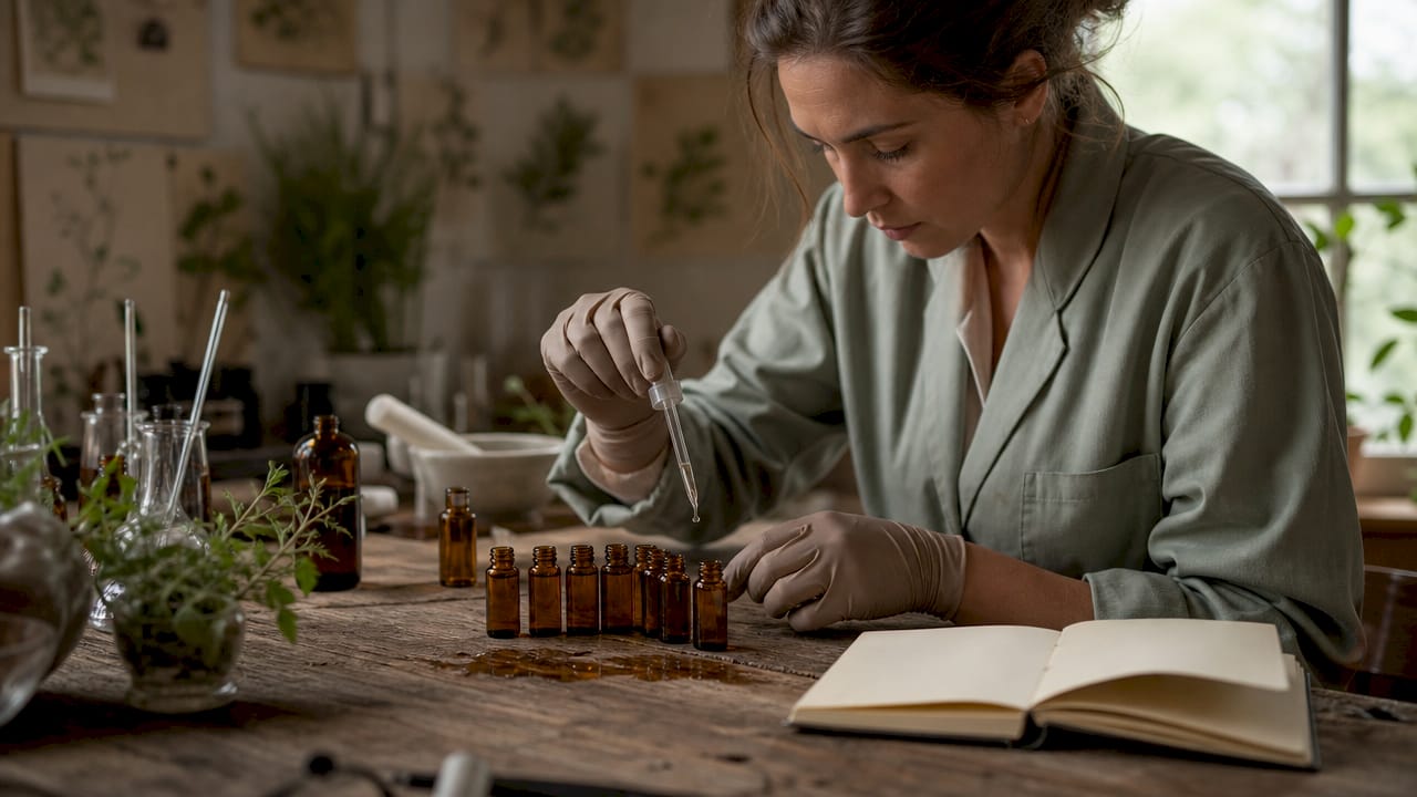 Lab technician handling antioxidant samples