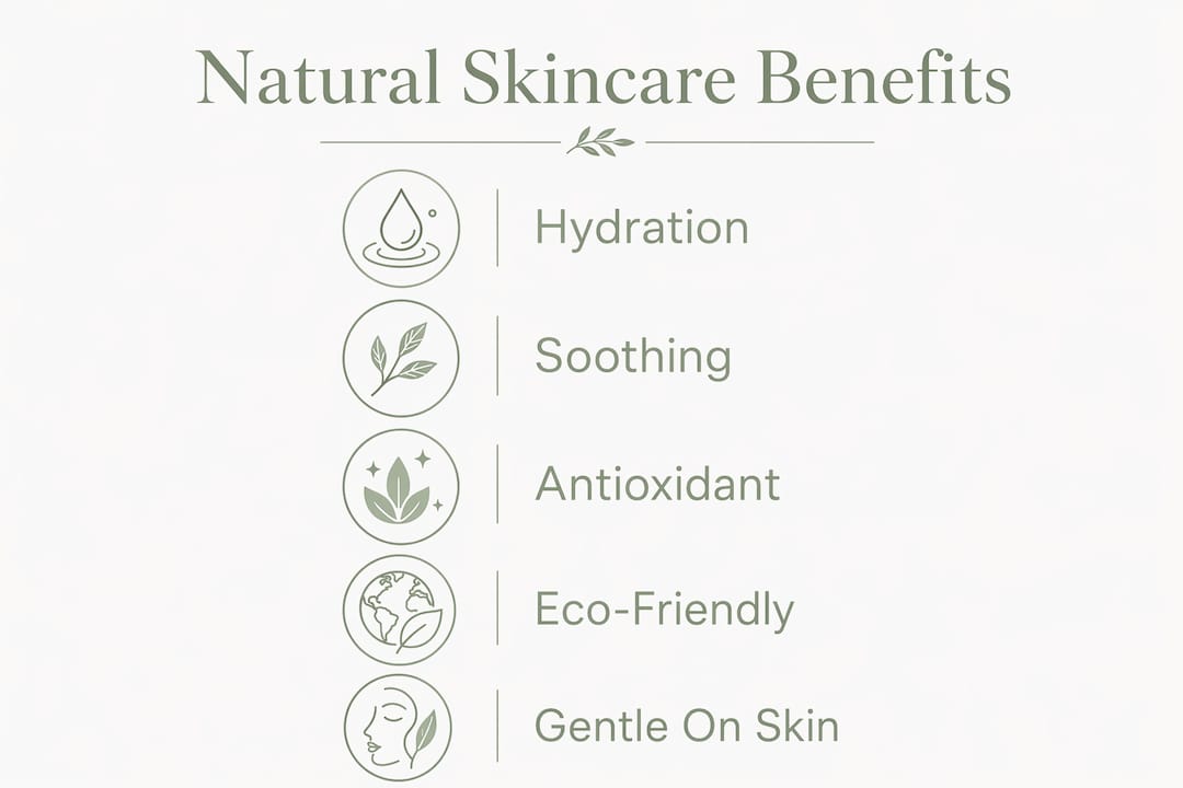 Infographic listing key benefits of natural skincare