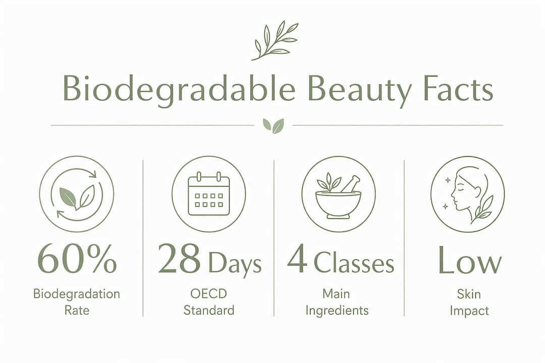 Infographic showing biodegradable ingredient key stats