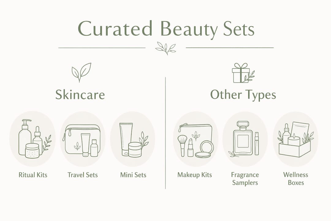 Infographic comparing types of curated beauty gift sets
