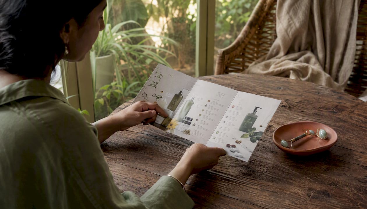 Hands on printed skincare ingredient list