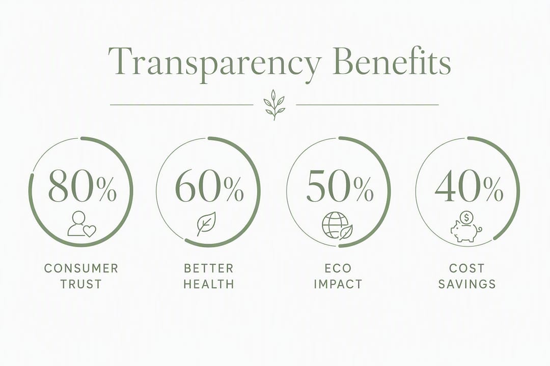 Infographic showing ingredient transparency benefits