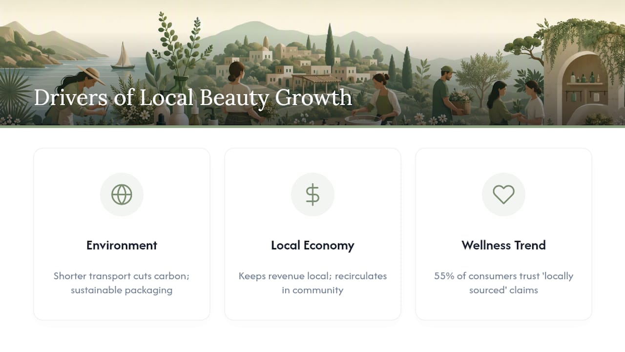 Diagram of three forces driving local beauty growth