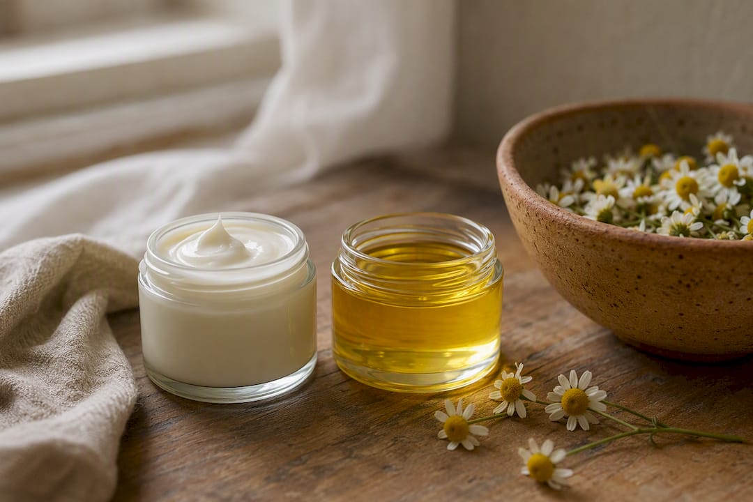 Fragrance-free moisturizing creams and oils