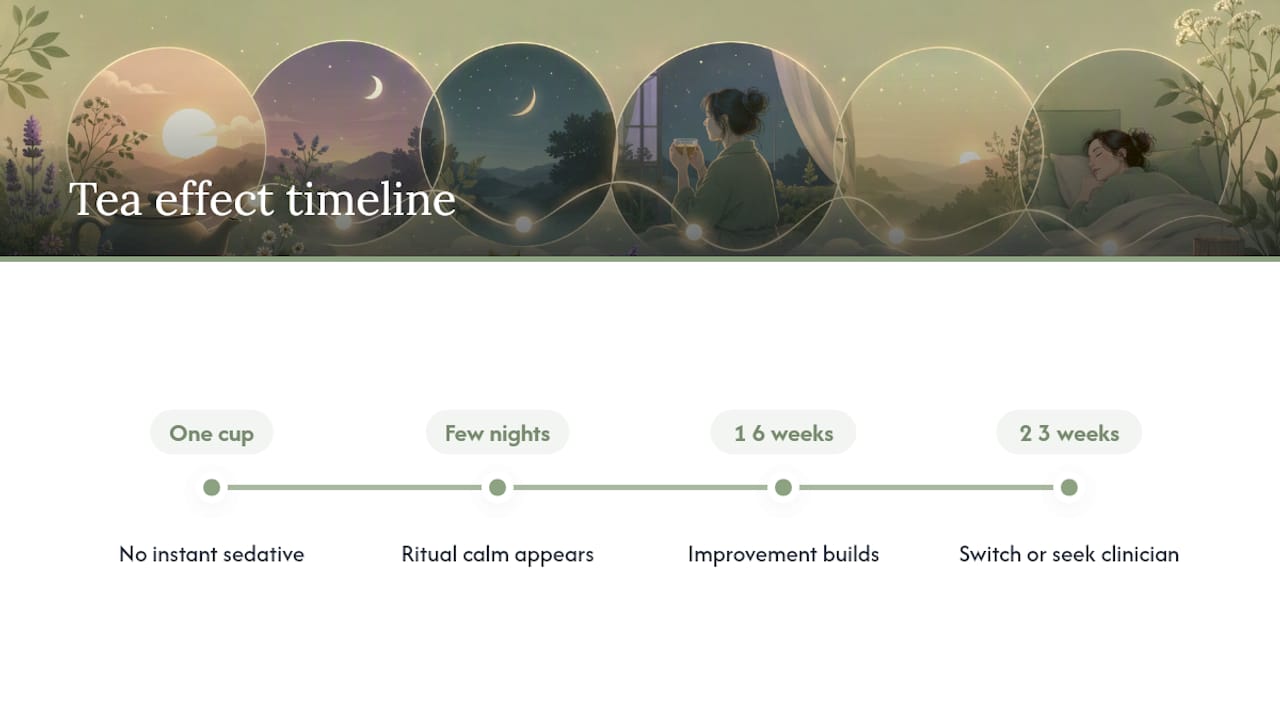 Timeline for testing herbal tea for sleep