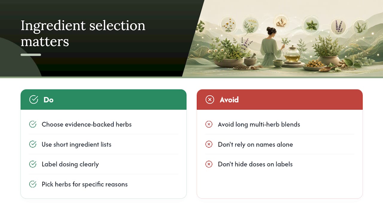 Our Take: Why Ingredient Selection Matters More Than the Herb List — overview diagram