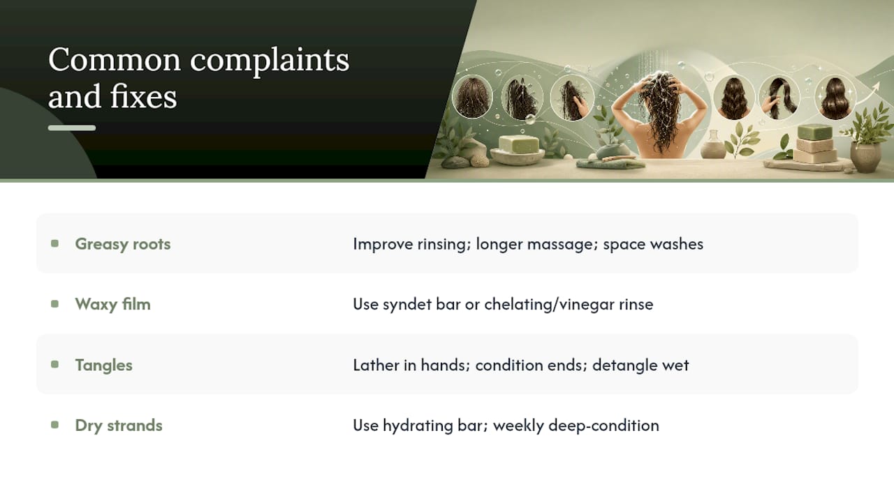 Fixing the Most Common Shampoo Bar Complaints — overview diagram