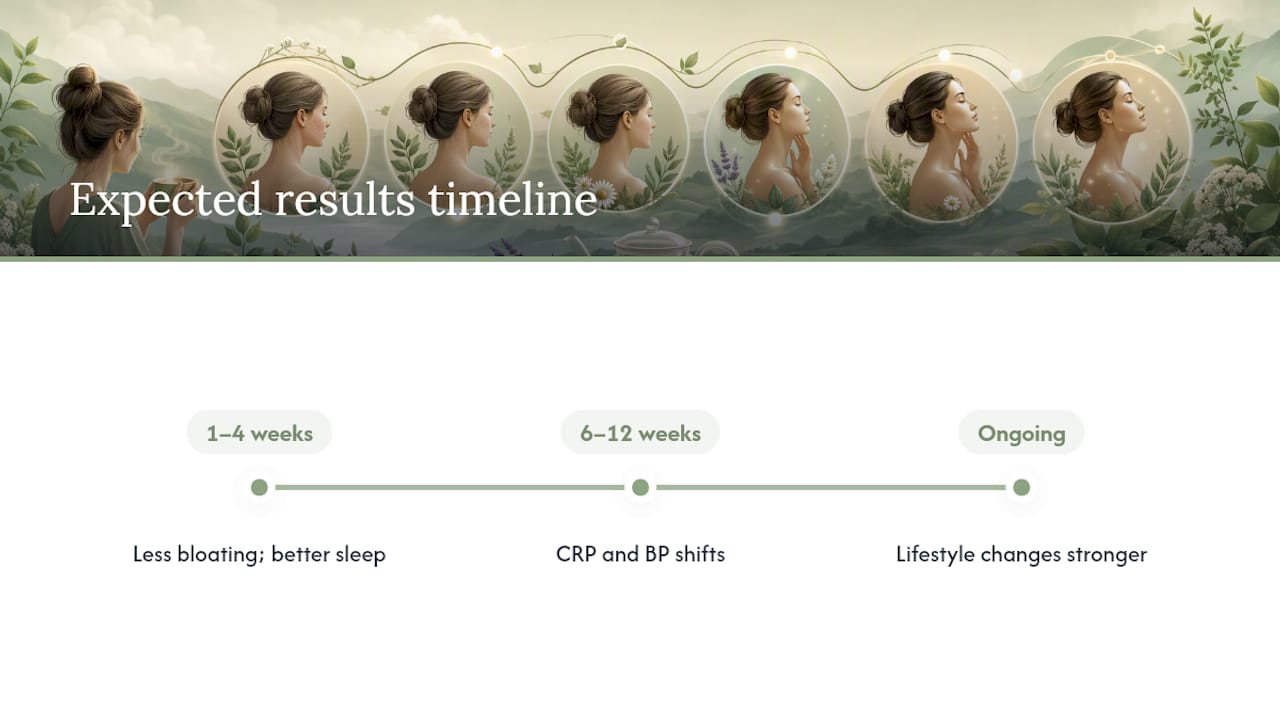 Timeline of expected tea benefits