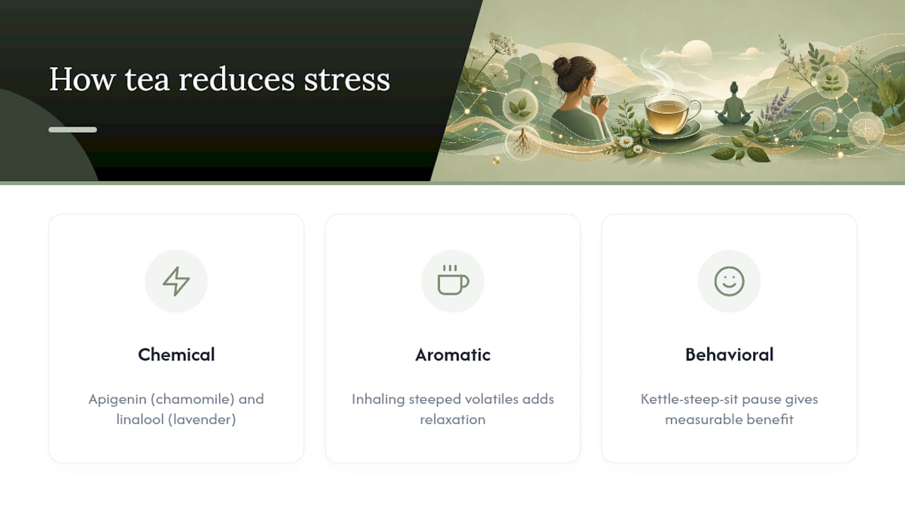 How Does Herbal Tea Reduce Stress? — overview diagram