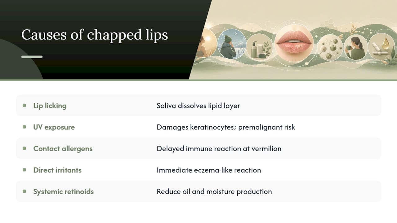Five causes and mechanisms of chapped lips
