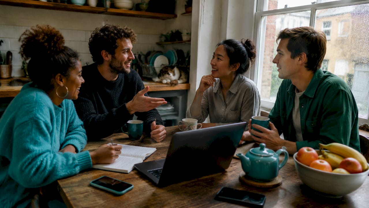 Friends planning a group gift pool together
