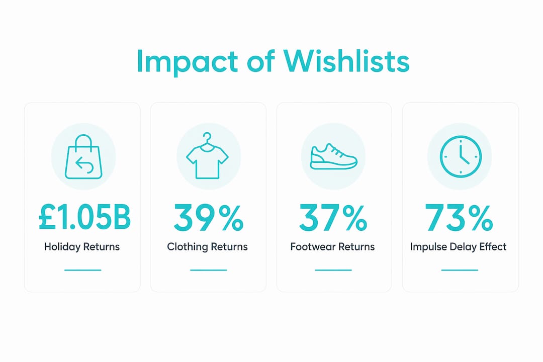 Infographic showing wishlist impact on UK retail waste stats
