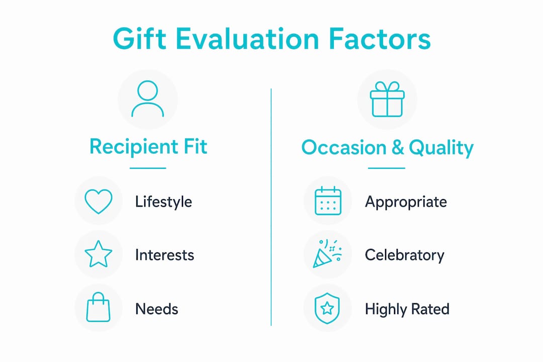 Infographic comparing gift evaluation factors
