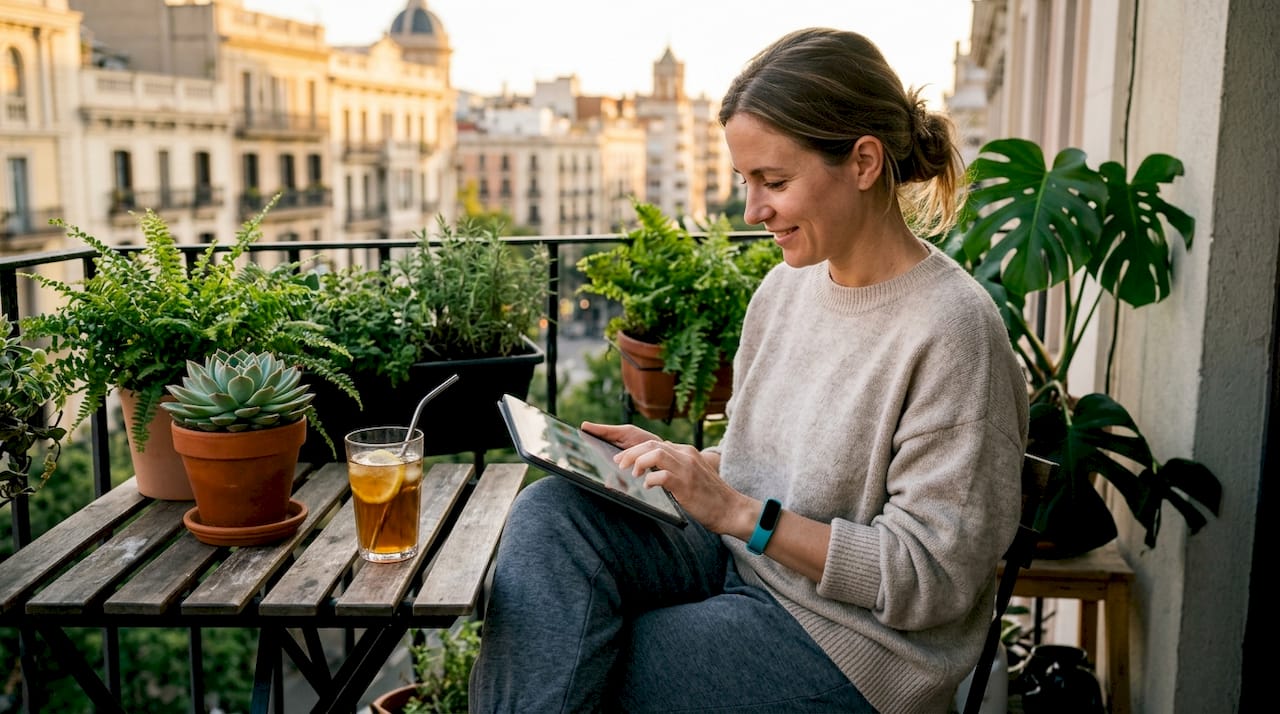 Woman managing multiple wishlists on tablet