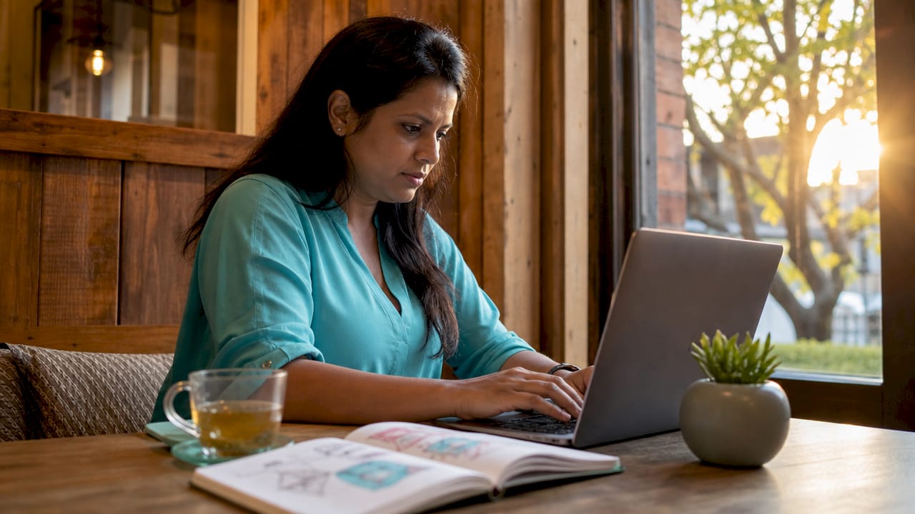 Retail manager configuring wishlist URL on laptop