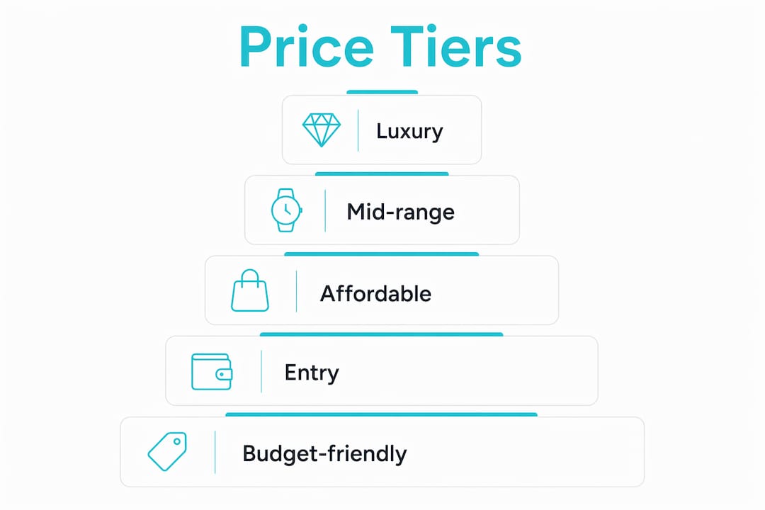 Infographic illustrating wedding gift price tiers hierarchy