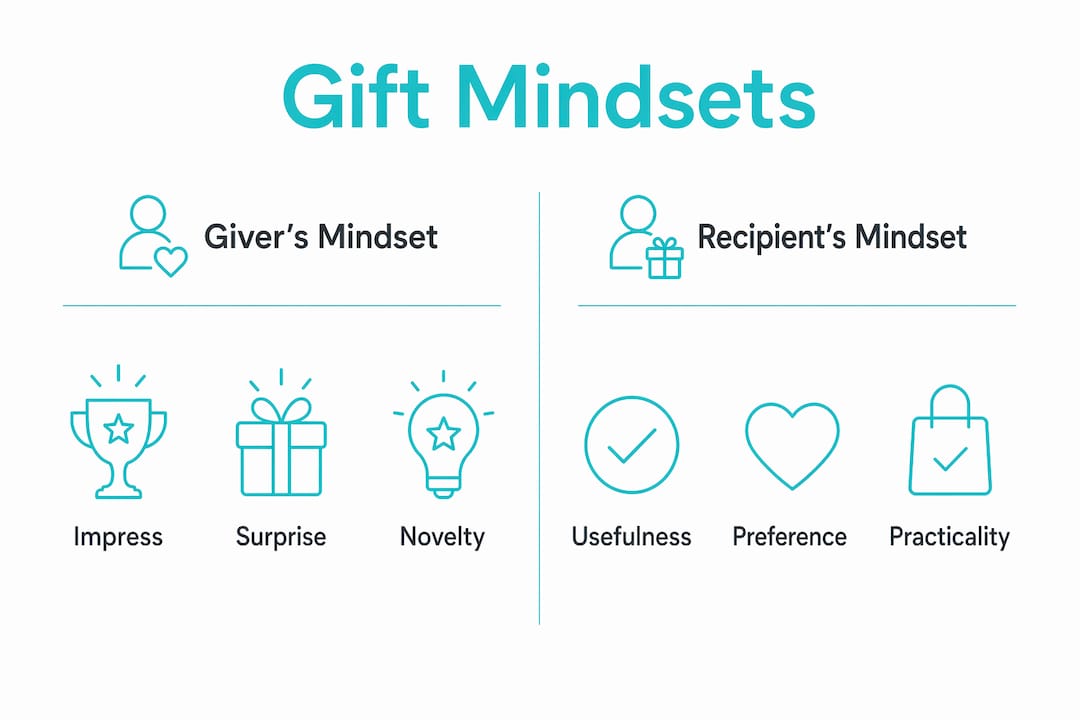 Infographic comparing giver and recipient mindsets