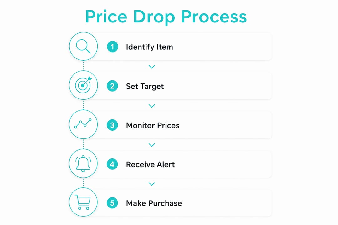 Infographic illustrating price drop steps in gifting