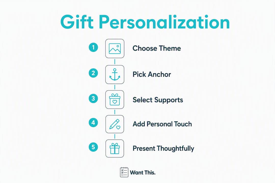 Infographic showing step-by-step gift personalization process