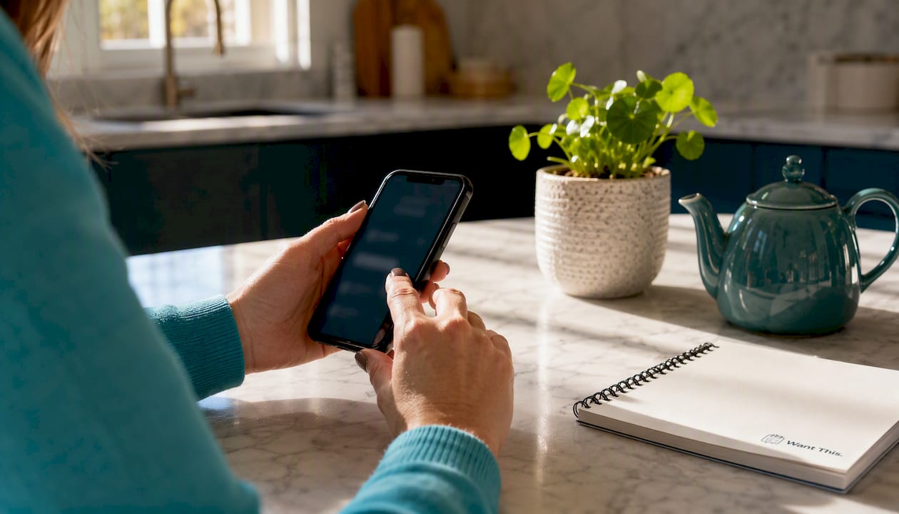 Hands adjusting Amazon privacy settings on phone