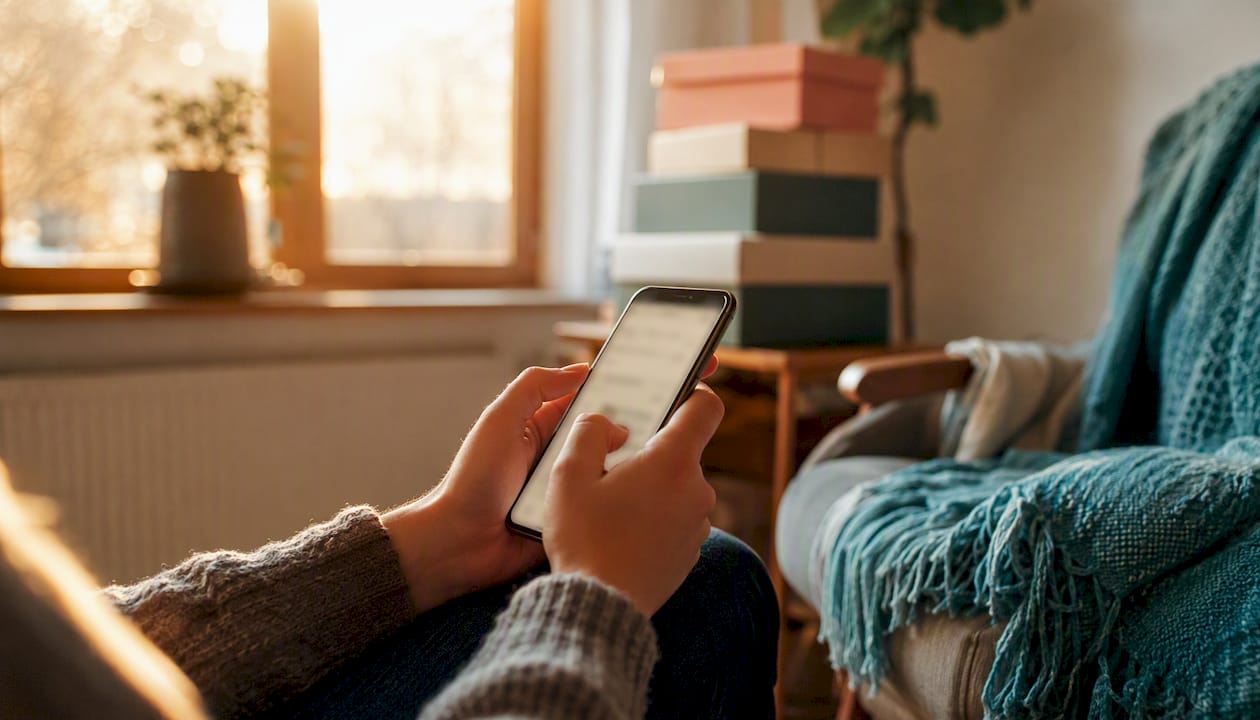 Hands pasting product link to wishlist app