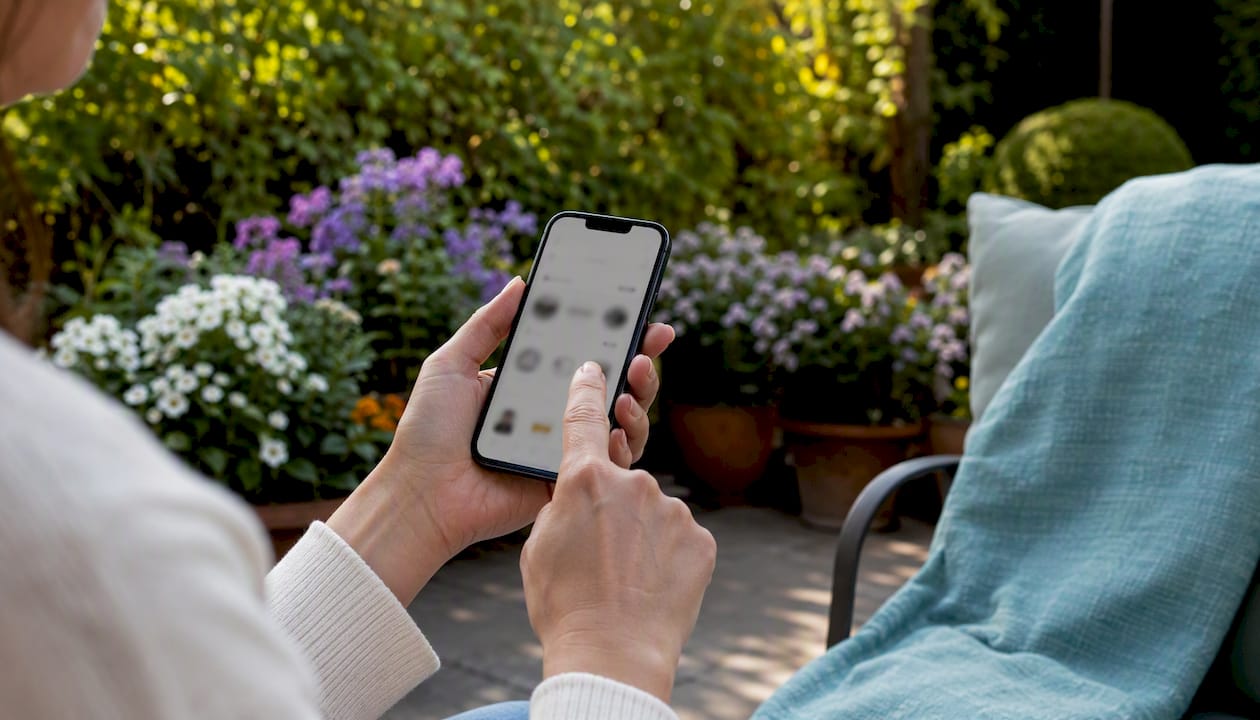 Hand reserving gift on wishlist app