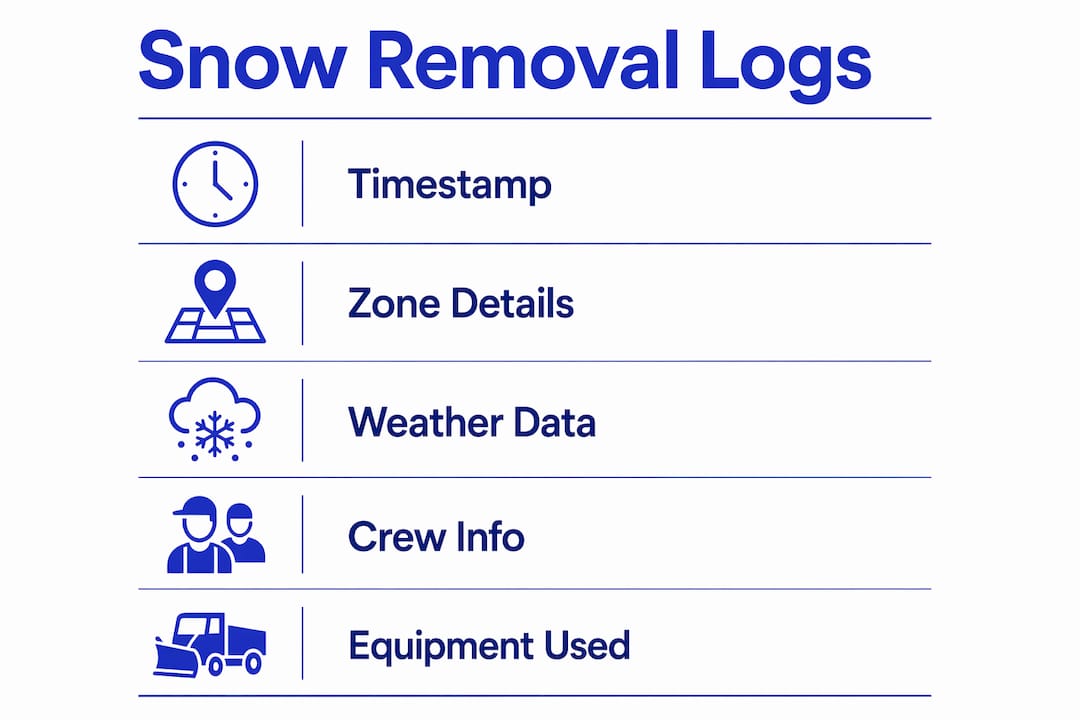 Infographic on effective snow removal log components