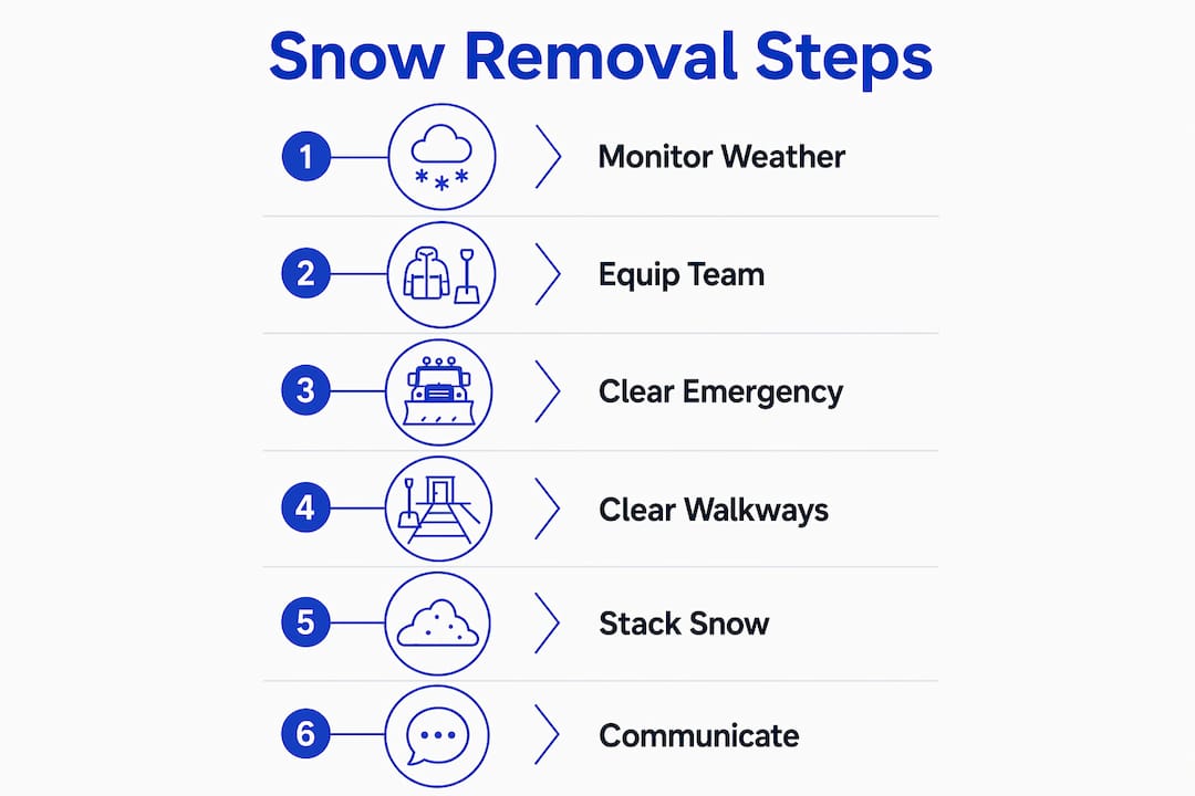 Infographic of rapid snow removal procedure steps