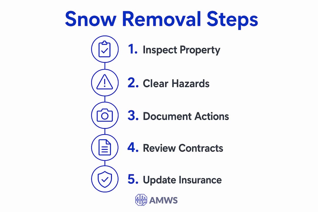 Infographic showing snow removal liability steps