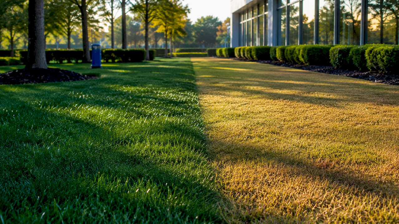 Close-up of cool and warm season commercial grasses