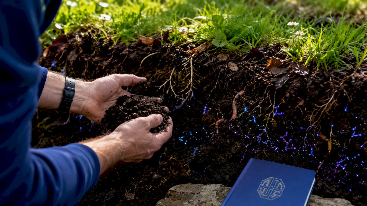 Soil life with worms and microbes