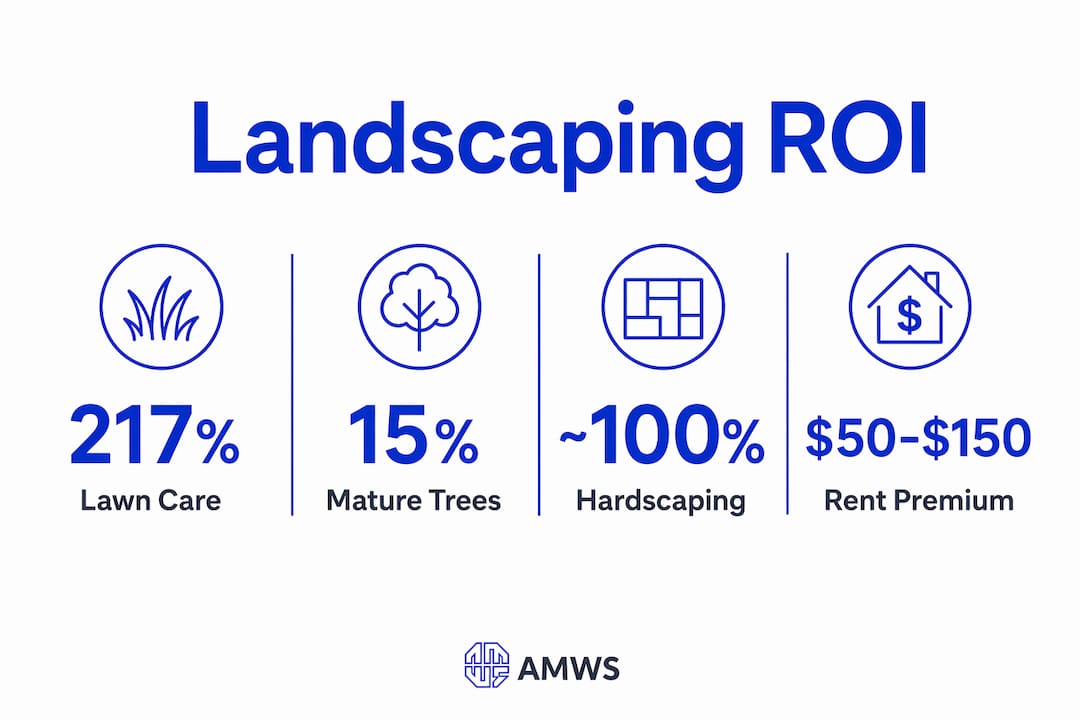 Infographic showing landscaping ROI statistics