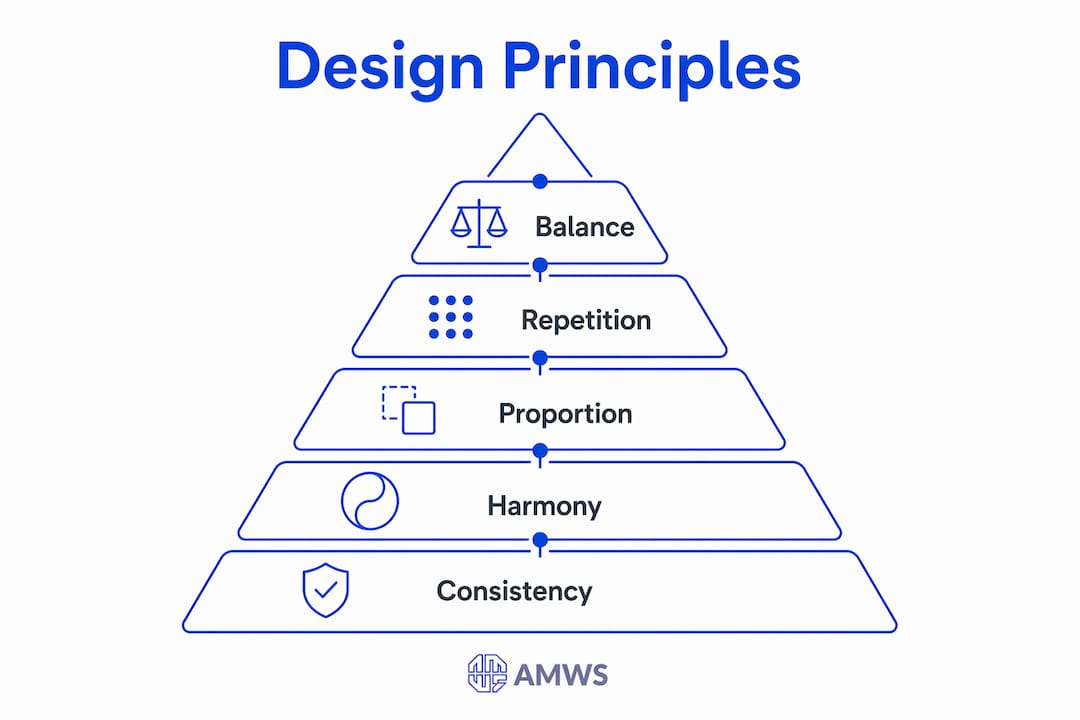 Infographic showing key landscape design principles