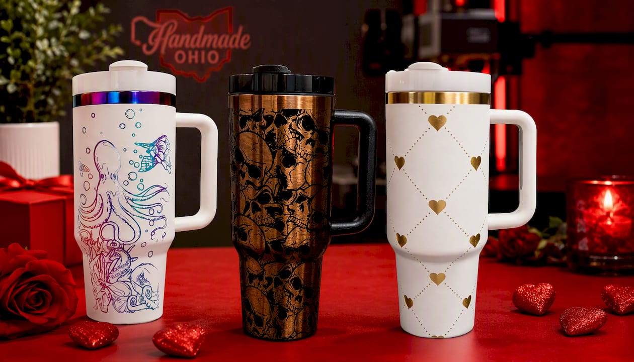 White Rainbow 40oz Laser Engravable Tumbler