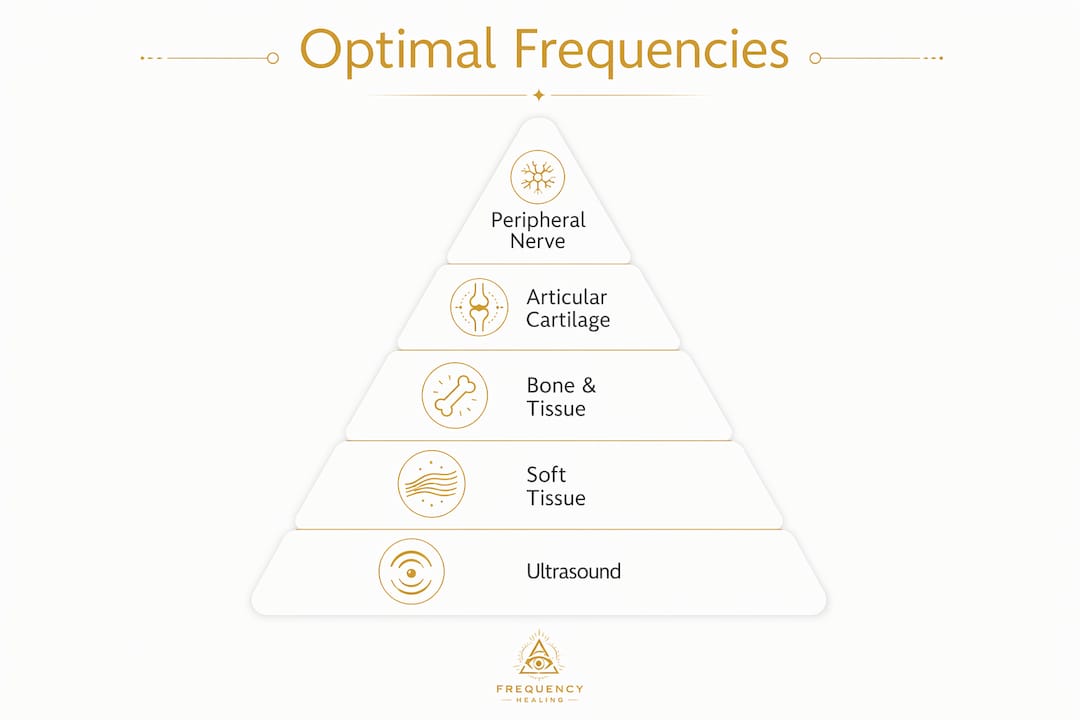 Infographic of optimal frequencies for different tissue types