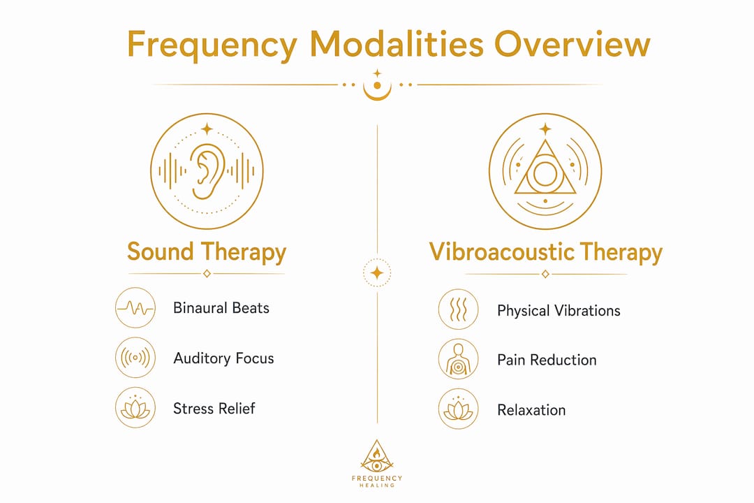 Infographic comparing frequency wellness modalities