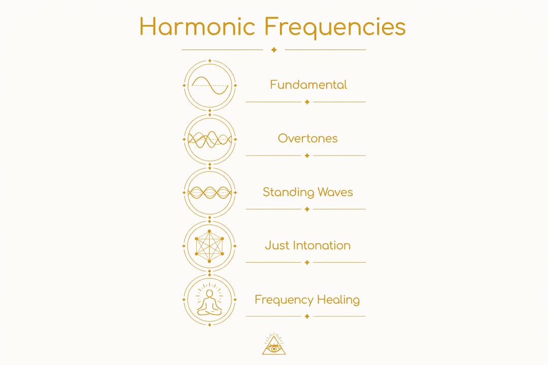 Infographic showing harmonic frequency concepts in steps