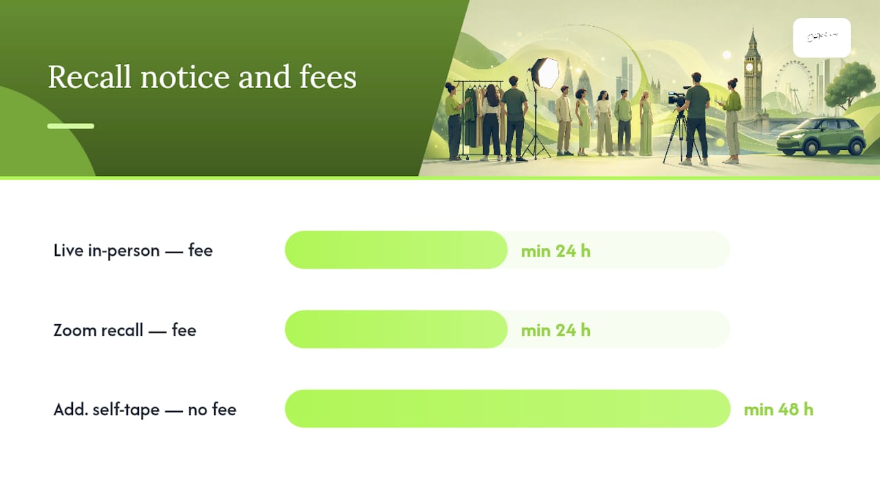 Diagram of recall types, fees and notice periods