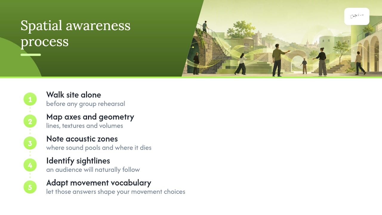 Diagram of spatial awareness steps