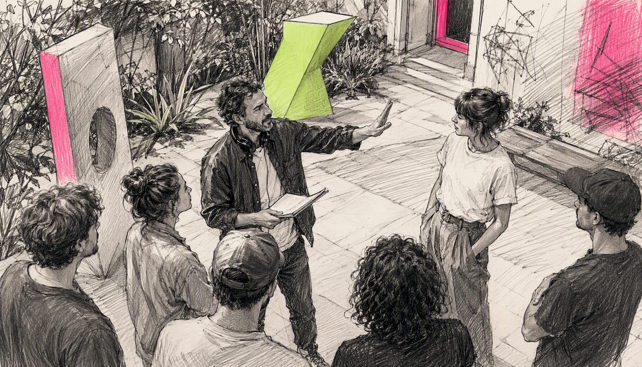 Director politely redirecting interruption during table read