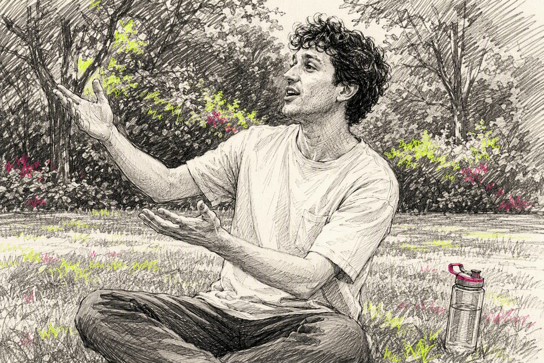 Actor practicing improvisation solo
