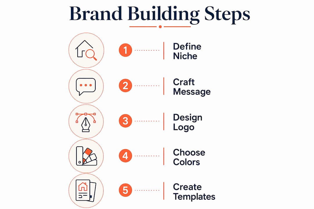 Infographic showing steps to build real estate brand