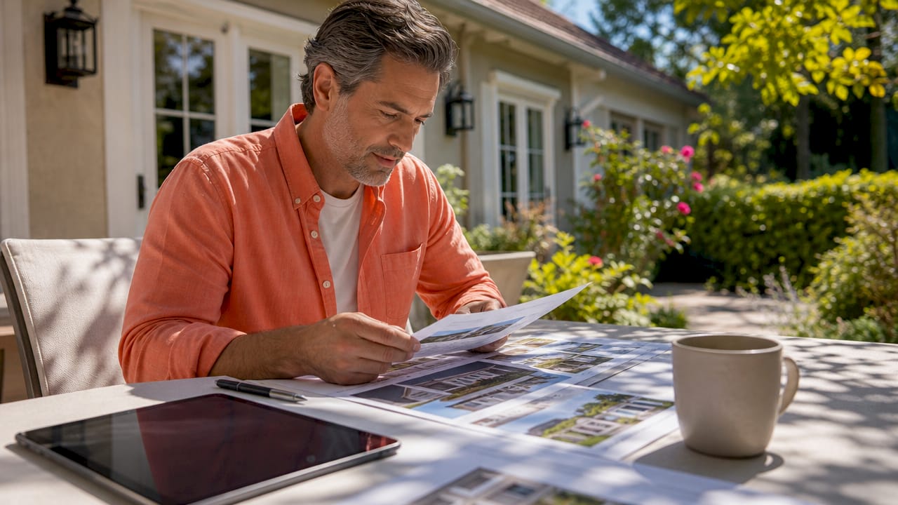 Home seller reviewing MLS data accuracy at home