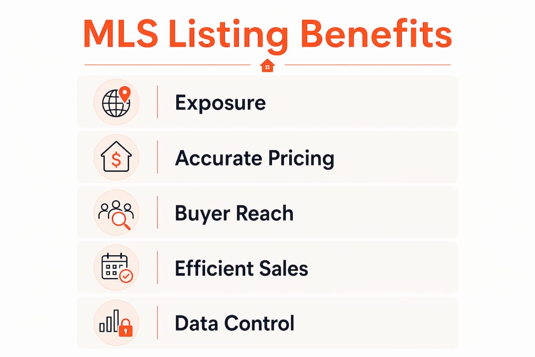 Infographic showing benefits of MLS listings for sellers