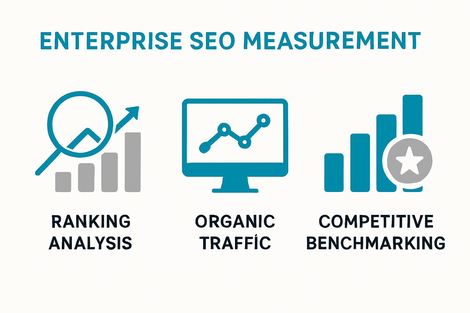 Infographic explaining SEO performance metrics for large sites