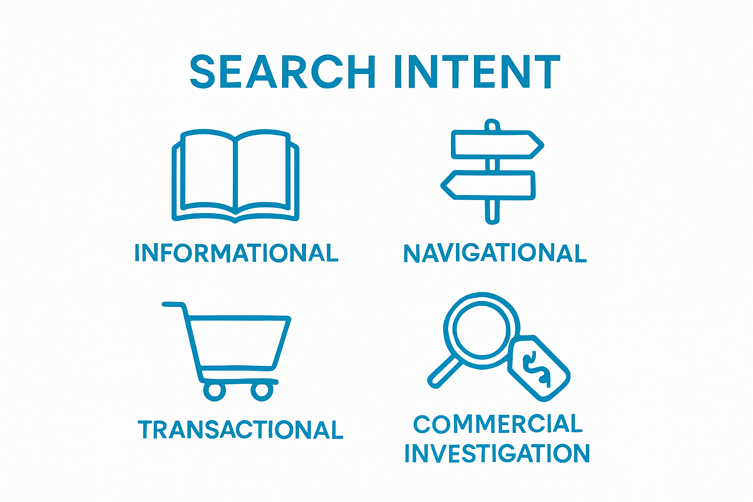 Infographic showing four main types of user search intent.