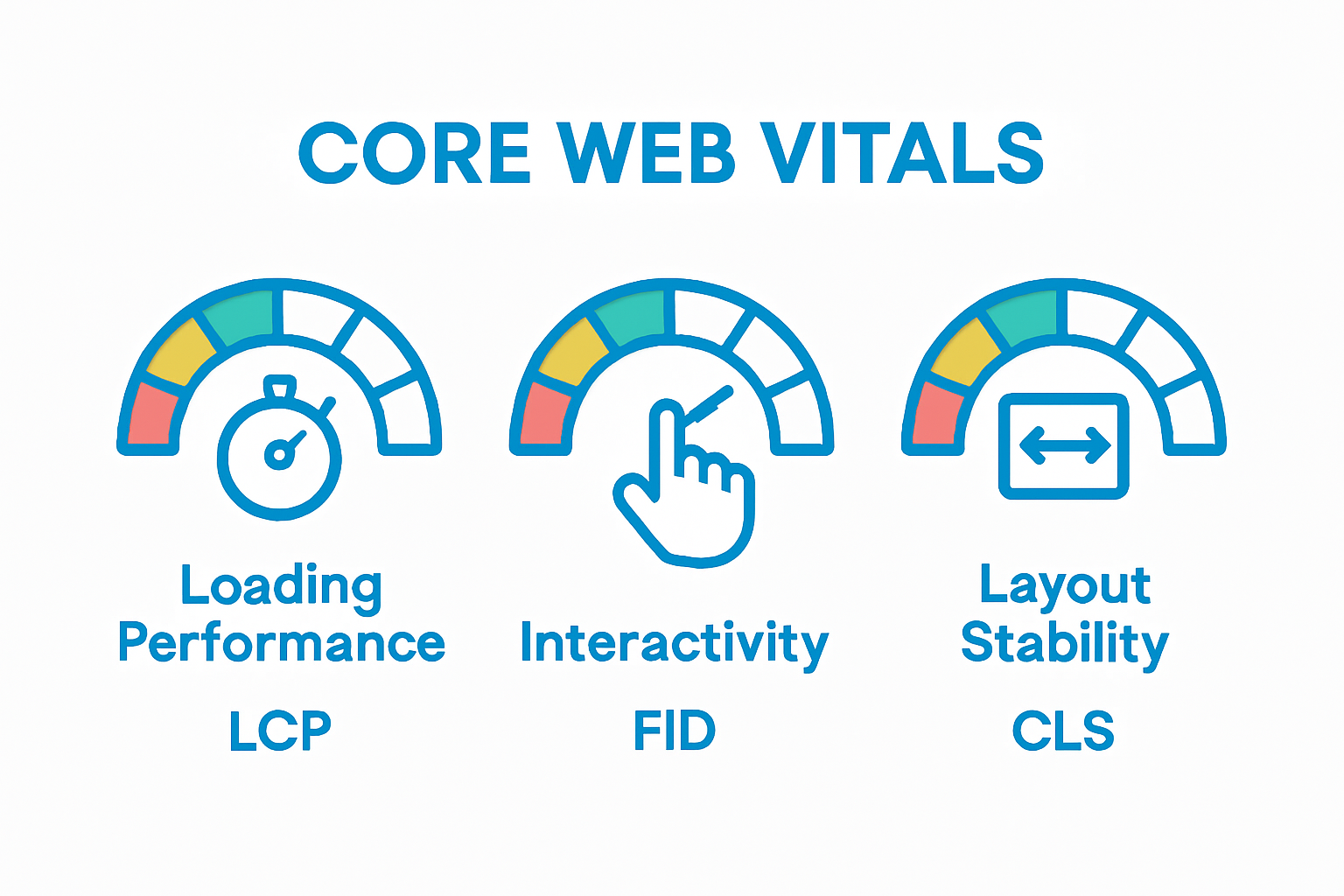 Infographic visualizing Core Web Vitals metrics