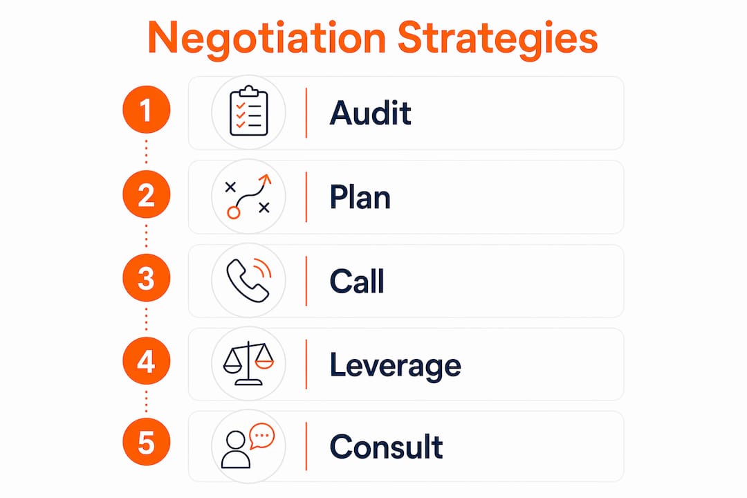 Infographic outlining phone bill negotiation steps