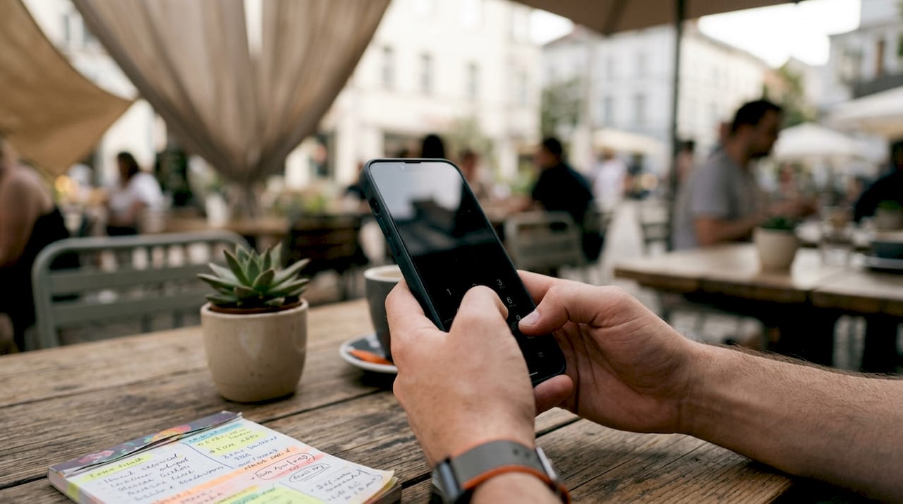 Hands dialing phone on smartphone
