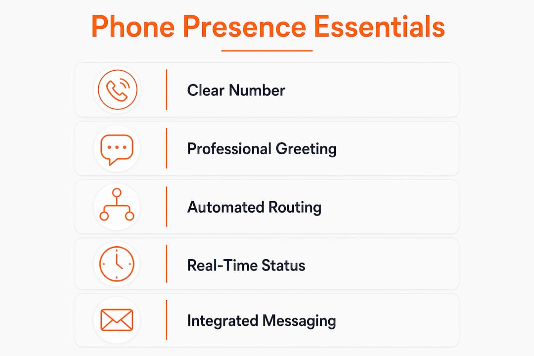 Infographic depicting key components of business phone presence